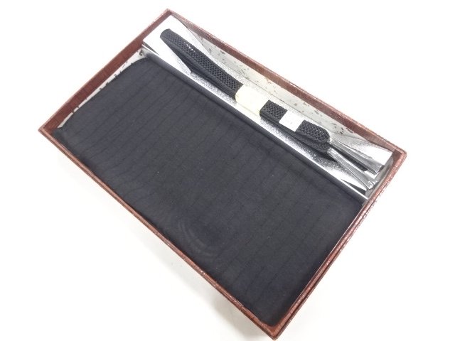 JAPANESE KIMONO / UNUSED / MOURNING SUMMER OBIAGE / OBIJIME SET